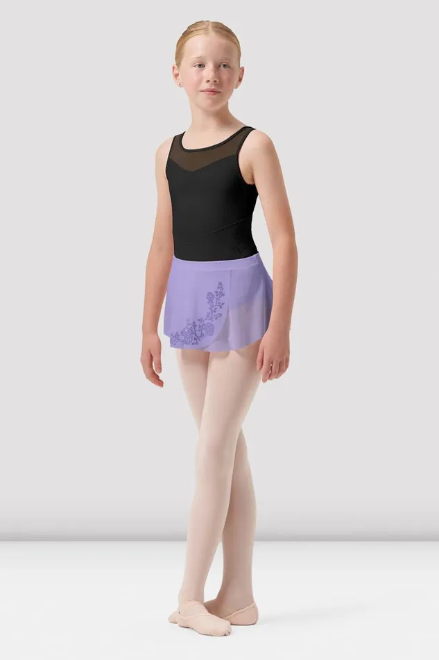 Children Bloch Girls Sage Mesh Wrap Skirt Lilac Skirts and Tutus
