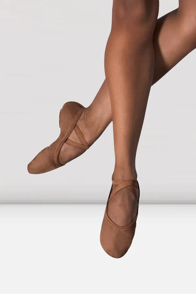 Children Childrens Performa Stretch Canvas Ballet Shoes Cocoa Canvas Ballet Bloch