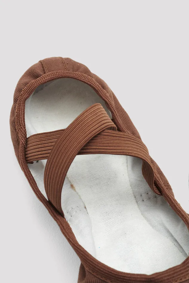 Children Childrens Performa Stretch Canvas Ballet Shoes Cocoa Canvas Ballet Bloch