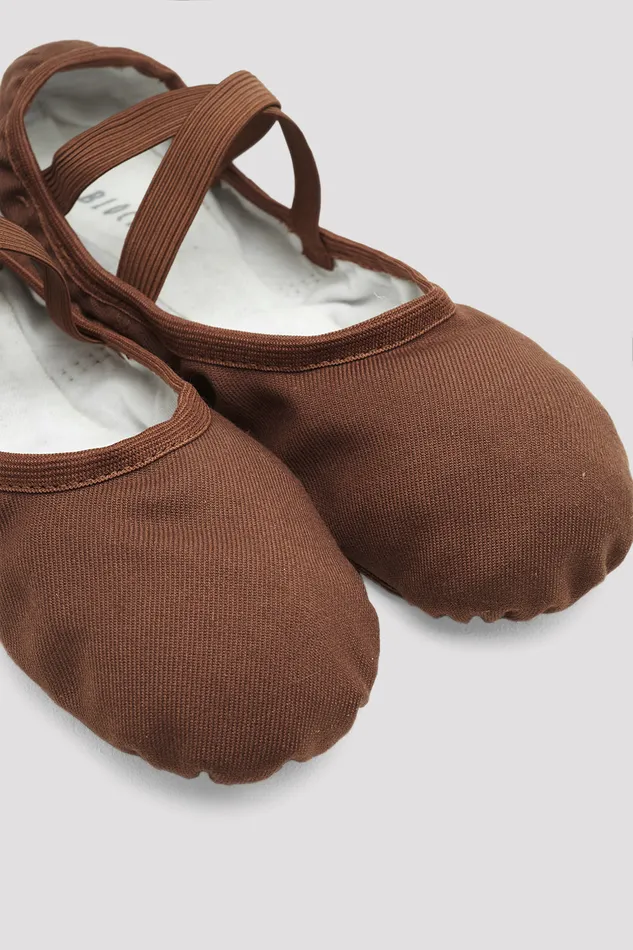 Children Childrens Performa Stretch Canvas Ballet Shoes Cocoa Canvas Ballet Bloch