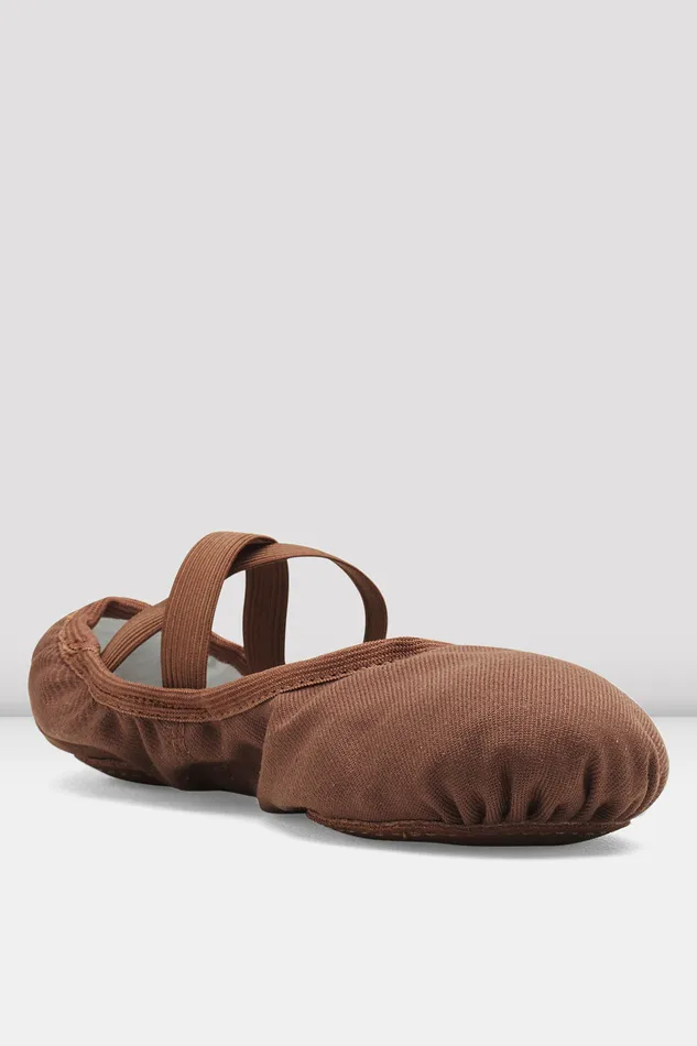 Children Childrens Performa Stretch Canvas Ballet Shoes Cocoa Canvas Ballet Bloch