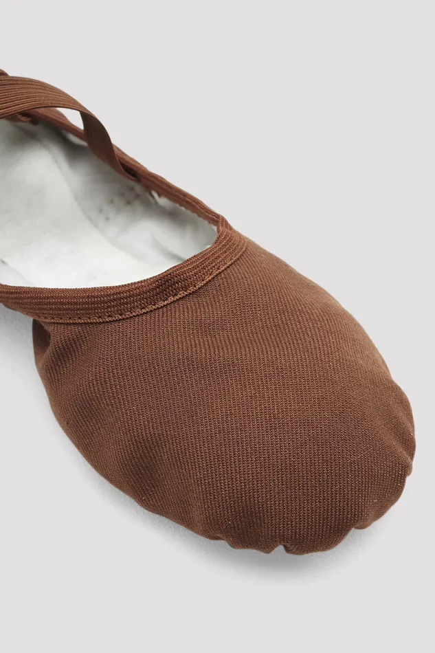 Children Childrens Performa Stretch Canvas Ballet Shoes Cocoa Canvas Ballet Bloch