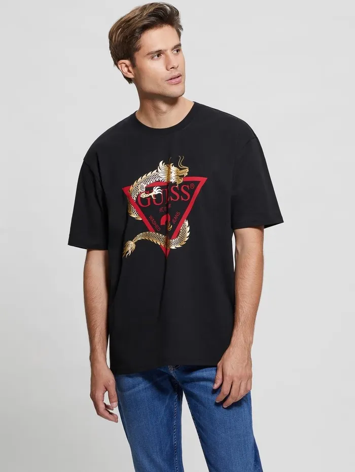 Chinese New Year Dragon Tee Black Men TShirts and Tanks GUESS