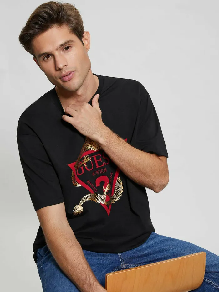 Chinese New Year Dragon Tee Black Men TShirts and Tanks GUESS
