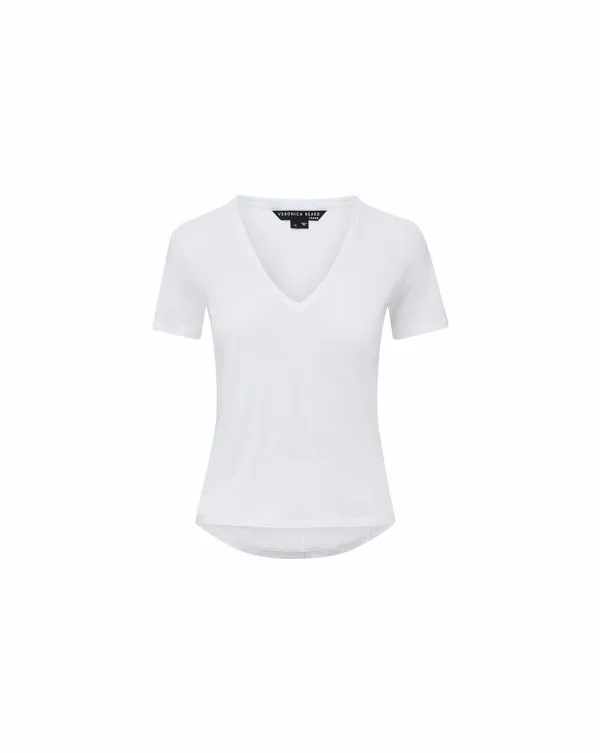 Cindy VNeck Tee White Women Veronica Beard Tops Cindy VNeck Tee White Women Veronica Beard Tops