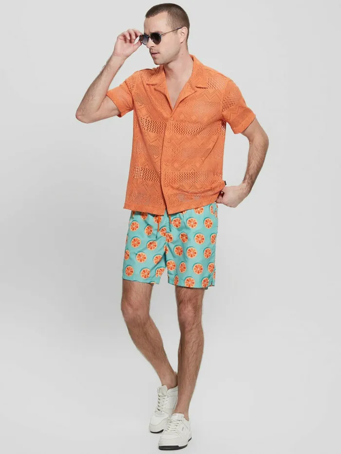 Citrus Woven Swim Trunks Big Lemon Men Swim GUESS Citrus Woven Swim Trunks Big Lemon Men Swim GUESS