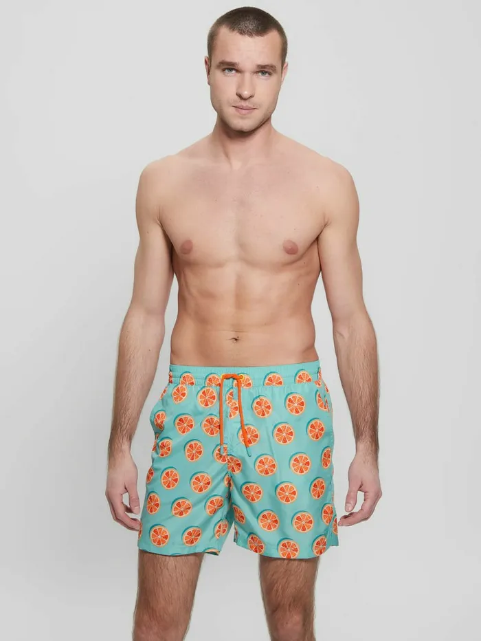 Citrus Woven Swim Trunks Big Lemon Men Swim GUESS Citrus Woven Swim Trunks Big Lemon Men Swim GUESS