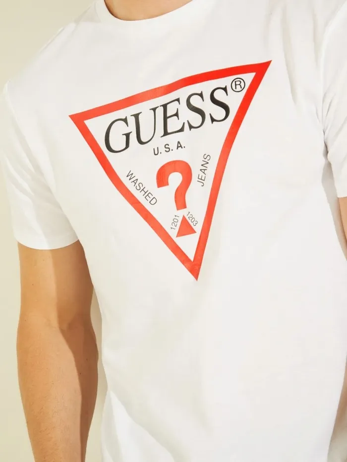 Classic Logo Tee Pure White Men TShirts and Tanks GUESS Classic Logo Tee Pure White Men TShirts and Tanks GUESS