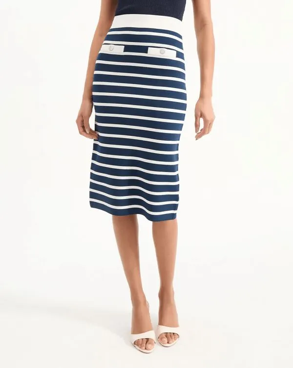 Corbin Skirt Navyandoffwhite Women Veronica Beard Skirts and Shorts Corbin Skirt Navyandoffwhite Women Veronica Beard Skirts and Shorts