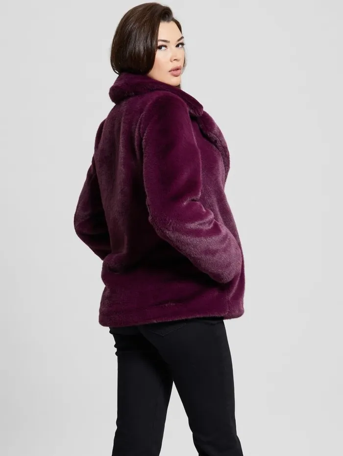 Corinne FauxFur Coat Black Cherry Jackets and Coats GUESS Women Corinne FauxFur Coat Black Cherry Jackets and Coats GUESS Women