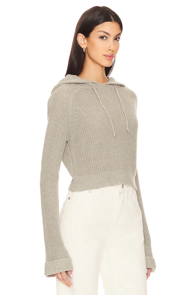 Crystal Knit Hoodie Grey Women Lovers and Friends Sweaters and Knits Crystal Knit Hoodie Grey Women Lovers and Friends Sweaters and Knits
