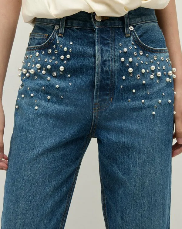 Daniela Embellished StraightLeg Jean Serendipity Women Veronica Beard Jeans
