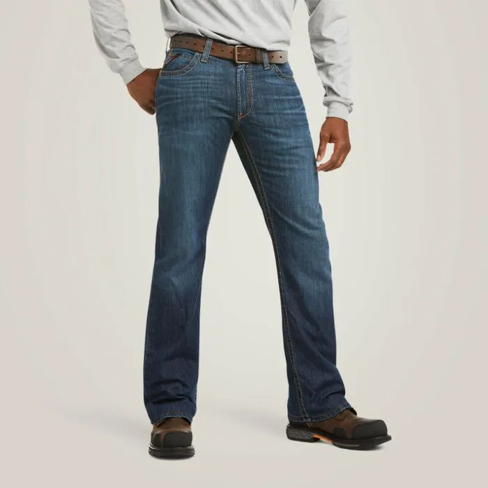 Denim Men Ariat FR M4 Relaxed Stretch DuraLight Jett Boot Cut Jean Airway