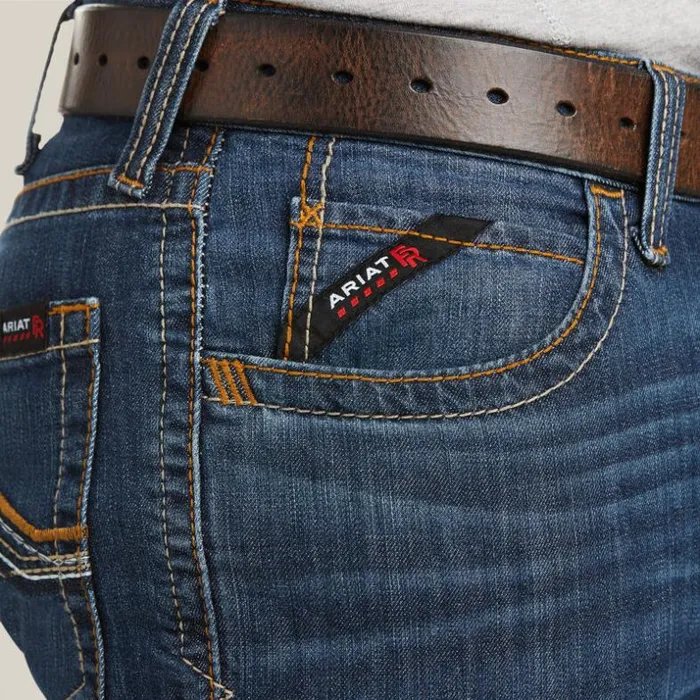 Denim Men Ariat FR M4 Relaxed Stretch DuraLight Jett Boot Cut Jean Airway Denim Men Ariat FR M4 Relaxed Stretch DuraLight Jett Boot Cut Jean Airway