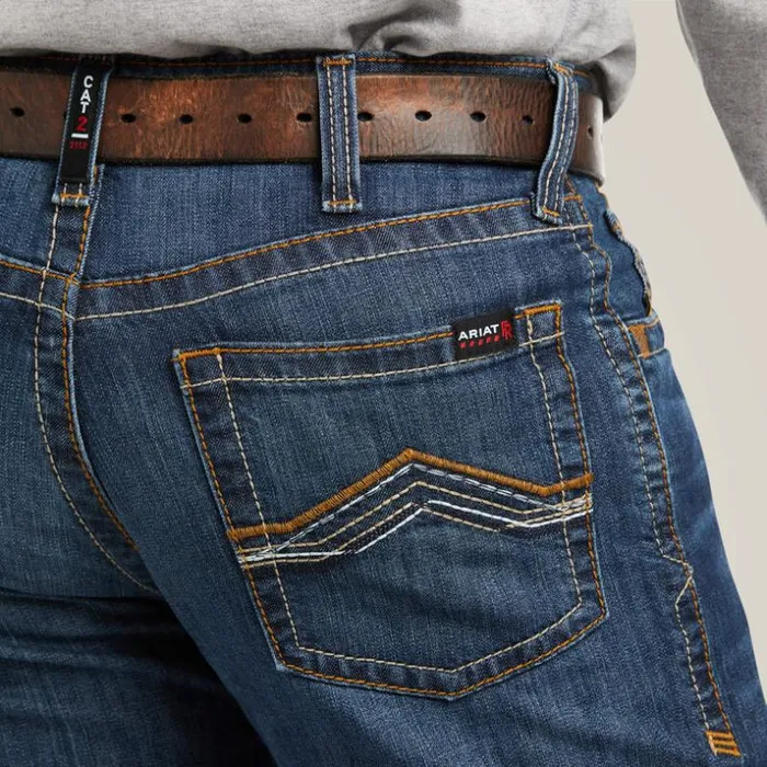 Denim Men Ariat FR M4 Relaxed Stretch DuraLight Jett Boot Cut Jean Airway Denim Men Ariat FR M4 Relaxed Stretch DuraLight Jett Boot Cut Jean Airway