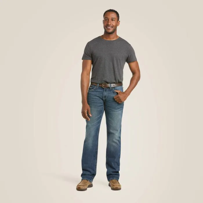 Denim Men Ariat M7 Rocker Stretch Coltrane Stackable Straight Leg Jean Silverton