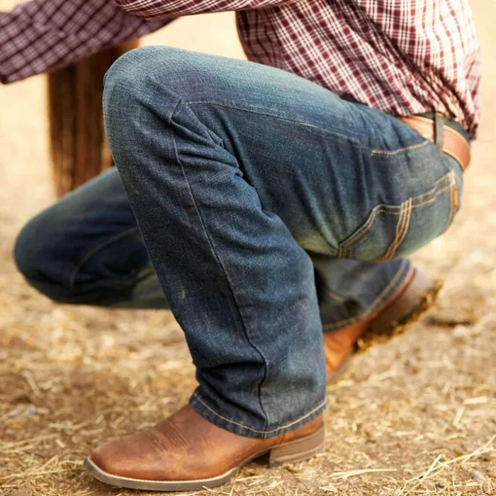 Denim Men Ariat M7 Rocker Stretch Coltrane Stackable Straight Leg Jean Silverton