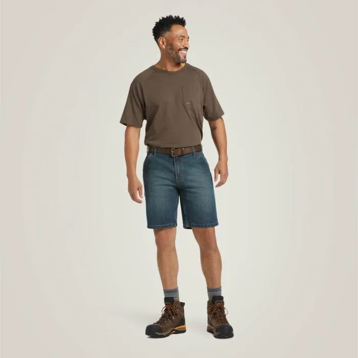 Denim Men Ariat Rebar DuraStretch Denim Utility Short Phantom Denim Men Ariat Rebar DuraStretch Denim Utility Short Phantom