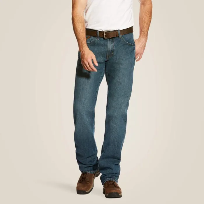 Denim Men Ariat Rebar M4 Relaxed DuraStretch Basic Boot Cut Jean Carbine