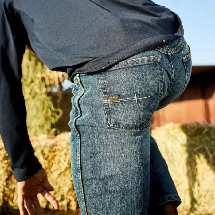 Denim Men Ariat Rebar M4 Relaxed DuraStretch Basic Boot Cut Jean Carbine Denim Men Ariat Rebar M4 Relaxed DuraStretch Basic Boot Cut Jean Carbine