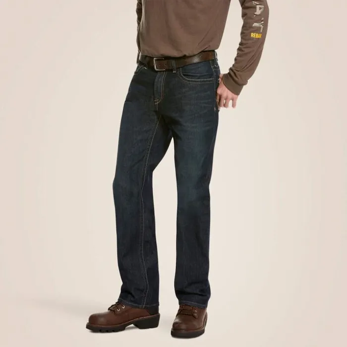 Denim Men Ariat Rebar M4 Relaxed DuraStretch Edge Stackable Straight Leg Jean Cobalt Denim Men Ariat Rebar M4 Relaxed DuraStretch Edge Stackable Straight Leg Jean Cobalt
