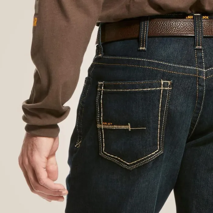 Denim Men Ariat Rebar M4 Relaxed DuraStretch Edge Stackable Straight Leg Jean Cobalt Denim Men Ariat Rebar M4 Relaxed DuraStretch Edge Stackable Straight Leg Jean Cobalt