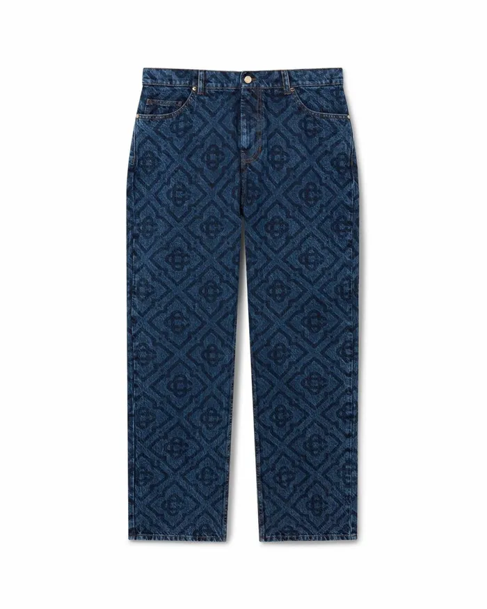 Denim Men Casablanca Paris Dark Vintage Monogram Jeans