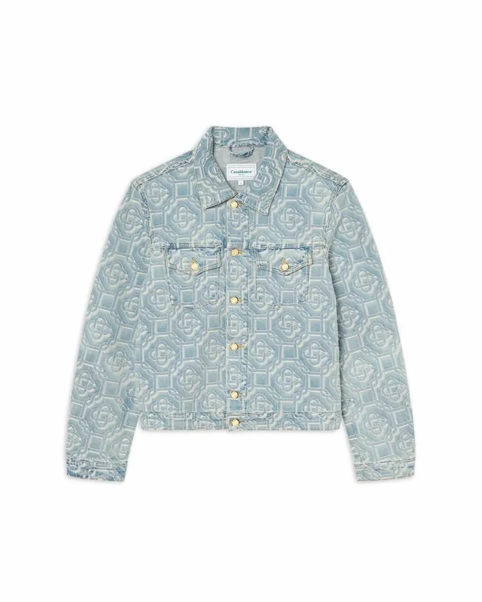 Denim Men Casablanca Paris Monogram Vintage Wash Denim Jacket