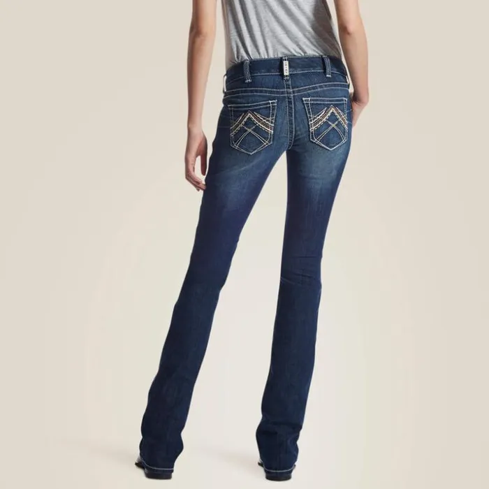 Denim Women Ariat REAL Low Rise Stretch Rosy Whipstitch Boot Cut Jean Lakeshore Denim Women Ariat REAL Low Rise Stretch Rosy Whipstitch Boot Cut Jean Lakeshore