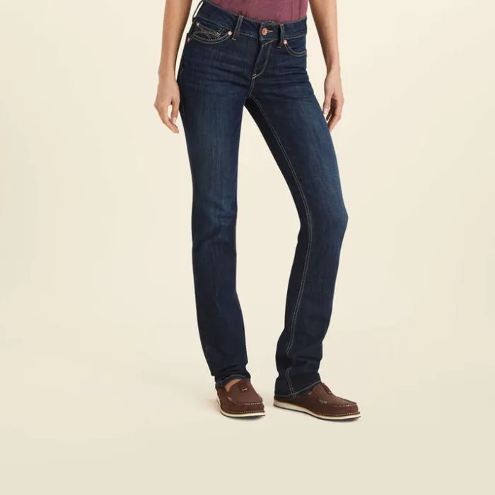 Denim Women Ariat REAL Perfect Rise Greta Straight Jean Midnight