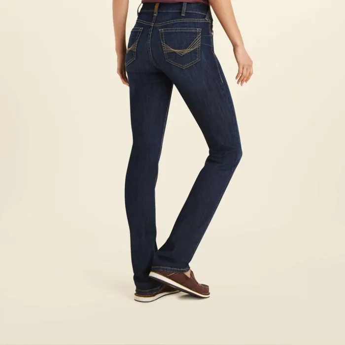 Denim Women Ariat REAL Perfect Rise Greta Straight Jean Midnight