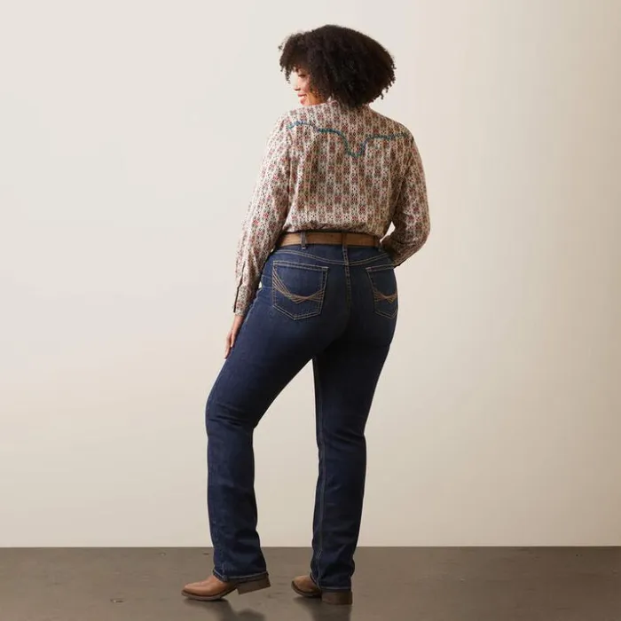 Denim Women Ariat REAL Perfect Rise Greta Straight Jean Midnight