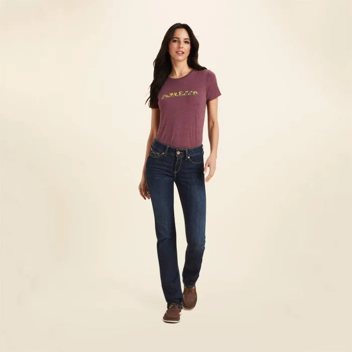Denim Women Ariat REAL Perfect Rise Greta Straight Jean Midnight