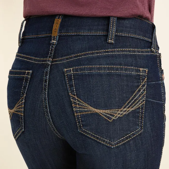 Denim Women Ariat REAL Perfect Rise Greta Straight Jean Midnight