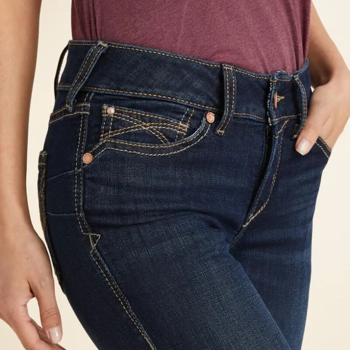 Denim Women Ariat REAL Perfect Rise Greta Straight Jean Midnight