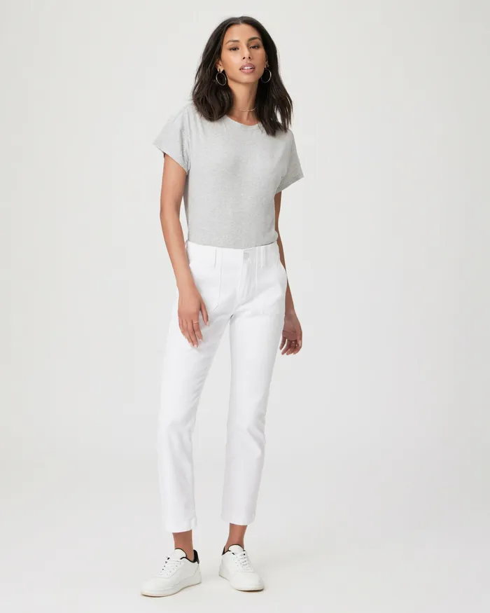 Denim Women PAIGE Mayslie Straight Ankle Pant 8211 Crisp White