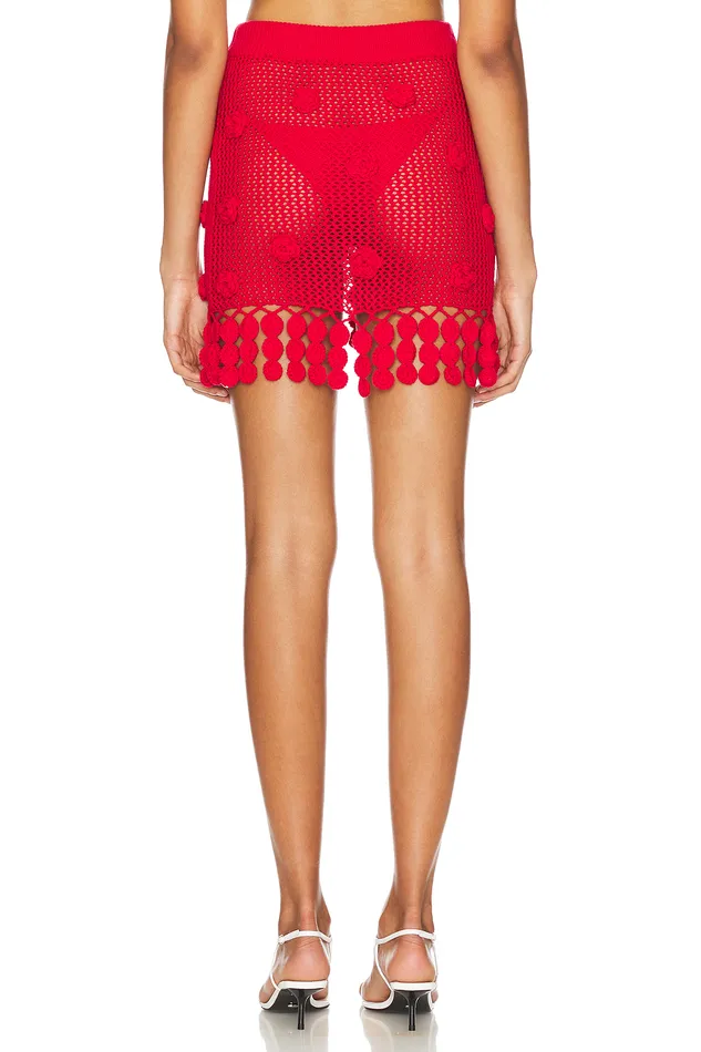 Domitilla Crochet Mini Skirt Red Women Lovers and Friends Skirts Domitilla Crochet Mini Skirt Red Women Lovers and Friends Skirts