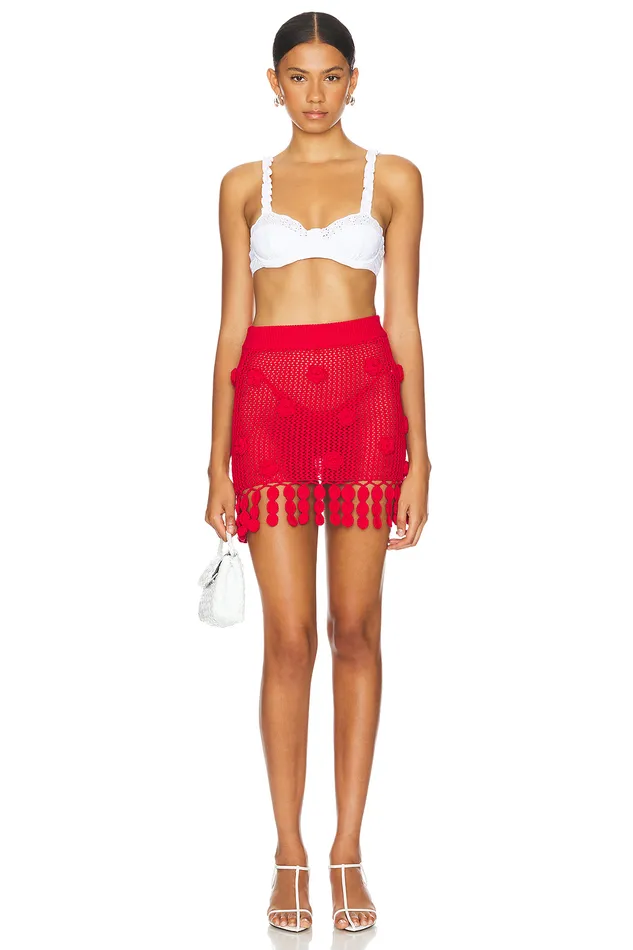Domitilla Crochet Mini Skirt Red Women Lovers and Friends Skirts Domitilla Crochet Mini Skirt Red Women Lovers and Friends Skirts