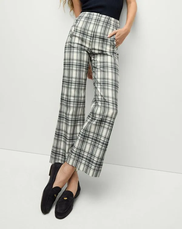 Dova Plaid Pant Ivoryandnavy Women Veronica Beard Pants Dova Plaid Pant Ivoryandnavy Women Veronica Beard Pants