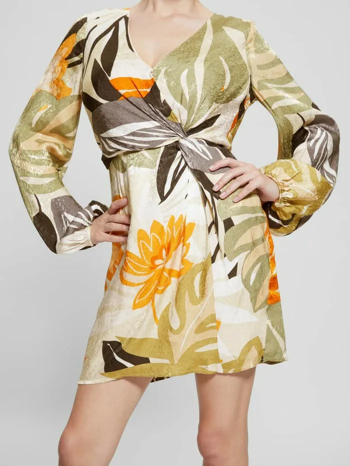 Dresses and Jumpsuits Cassia Jacquard Dress Foliage Form Print GUESS Women Dresses and Jumpsuits Cassia Jacquard Dress Foliage Form Print GUESS Women