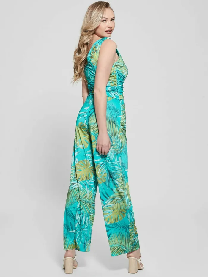 Dresses and Jumpsuits Eco Poplia Printed Jumpsuit Original Teal Monstera 8211 GUESS Women Dresses and Jumpsuits Eco Poplia Printed Jumpsuit Original Teal Monstera 8211 GUESS Women