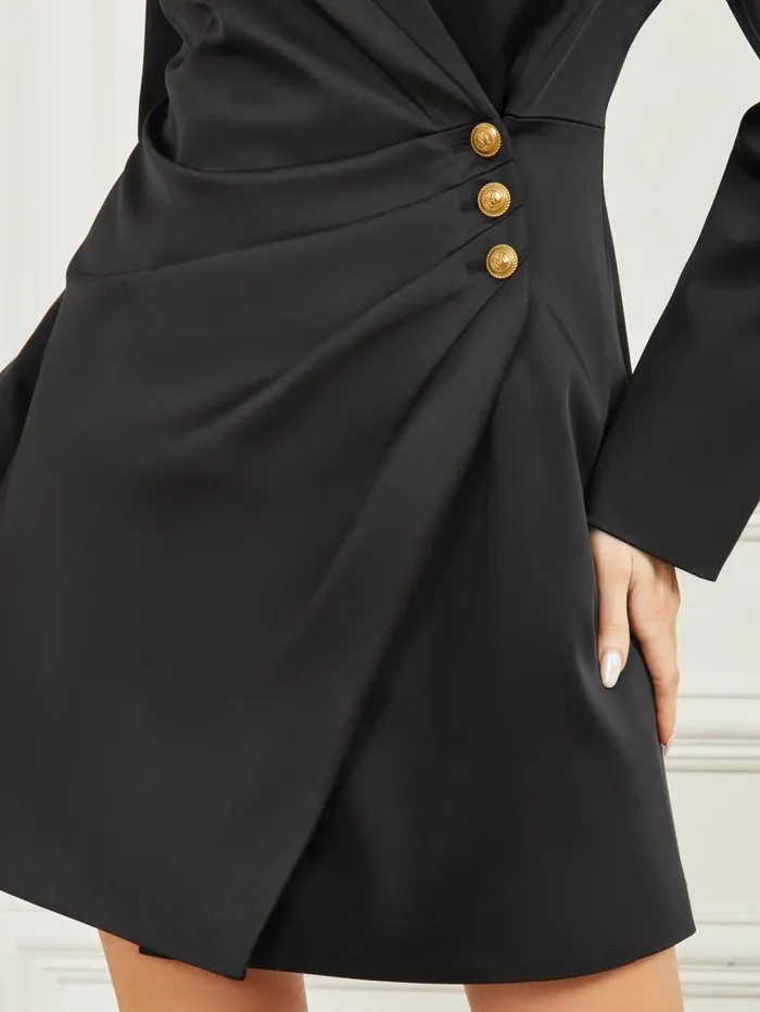 Dresses and Jumpsuits Ellie Satin Blazer Dress Black 8211 GUESS Women