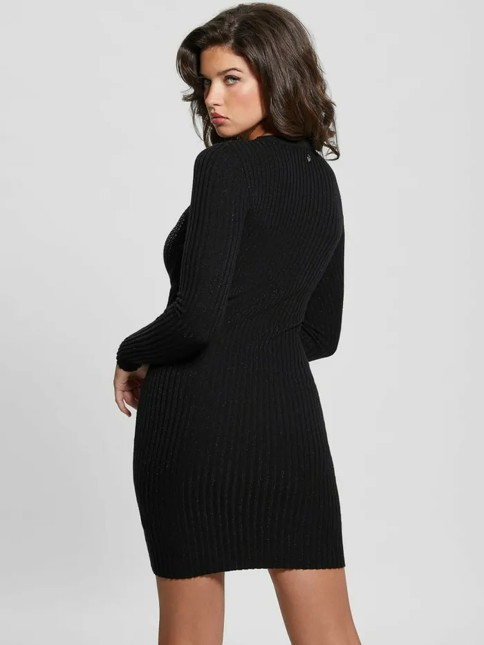 Dresses and Jumpsuits GUESS Women Claudine Shimmer Sweater Dress Black Dresses and Jumpsuits GUESS Women Claudine Shimmer Sweater Dress Black
