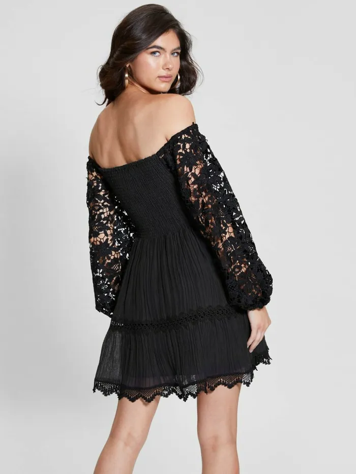 Dresses and Jumpsuits GUESS Women Eco OfftheShoulder Katerina Dress Black Dresses and Jumpsuits GUESS Women Eco OfftheShoulder Katerina Dress Black