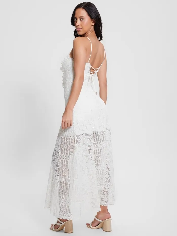 Dresses and Jumpsuits Kellie Lace Maxi Dress Cream White 8211 GUESS Women Dresses and Jumpsuits Kellie Lace Maxi Dress Cream White 8211 GUESS Women
