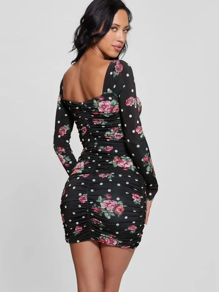 Dresses and Jumpsuits Milena Bodycon Dress Flower Polka Dots 8211 GUESS Women