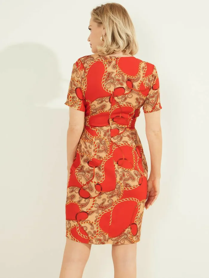 Dresses and Jumpsuits Paisley Chain Dress Paisley Chain Red GUESS Women Dresses and Jumpsuits Paisley Chain Dress Paisley Chain Red GUESS Women