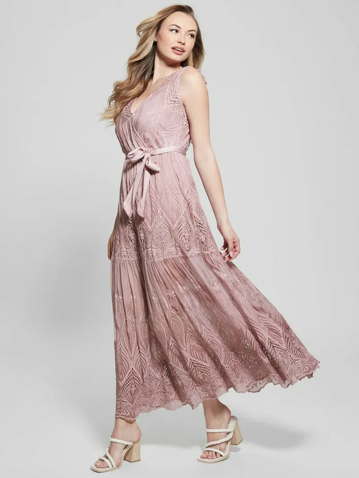 Dresses and Jumpsuits Pam Embroidered Long Dress Vintage Blush Multi GUESS Women Dresses and Jumpsuits Pam Embroidered Long Dress Vintage Blush Multi GUESS Women