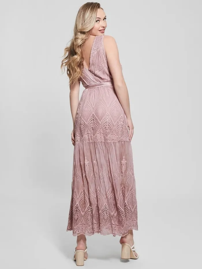 Dresses and Jumpsuits Pam Embroidered Long Dress Vintage Blush Multi GUESS Women Dresses and Jumpsuits Pam Embroidered Long Dress Vintage Blush Multi GUESS Women