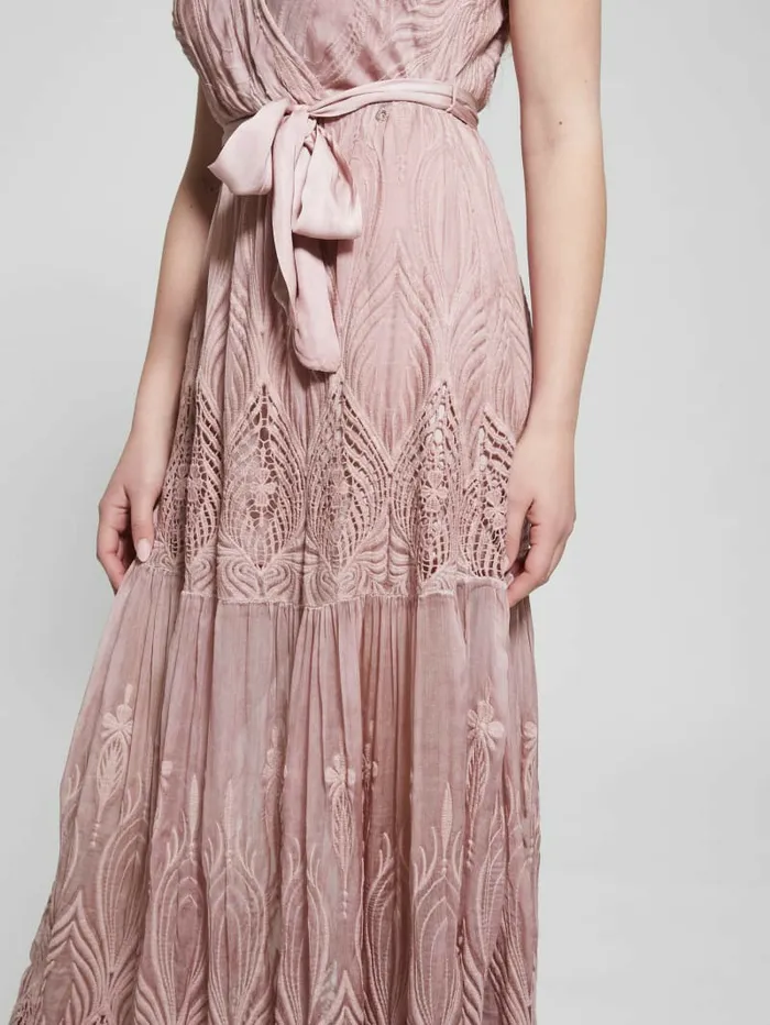 Dresses and Jumpsuits Pam Embroidered Long Dress Vintage Blush Multi GUESS Women Dresses and Jumpsuits Pam Embroidered Long Dress Vintage Blush Multi GUESS Women